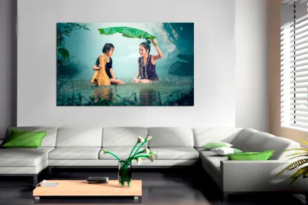 Pintura brincar na chuva