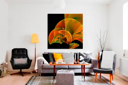 Pintura abstrata laranja