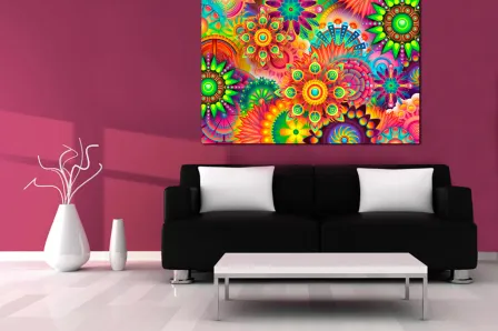 Flores psicodélicas de pintura abstrata