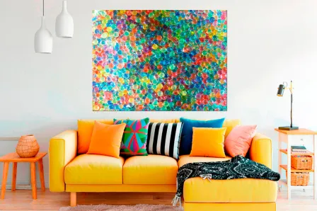 Pintura de mármores coloridos