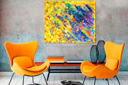 Pintura abstrata amarela