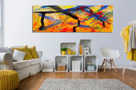 Pintura abstrata amarela