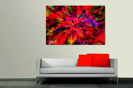 Pintura abstrata de explosão de estrelas