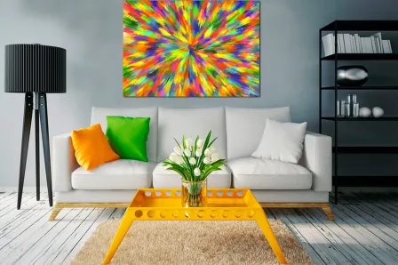 Pintura abstrata colorida de estrelas