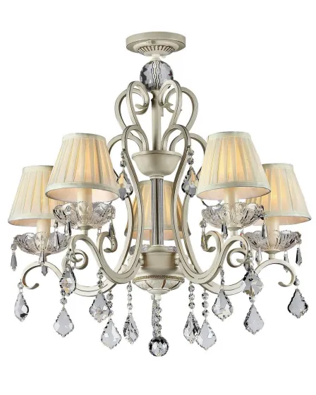 Candeeiro de Teto Triumph Creme com Dourado