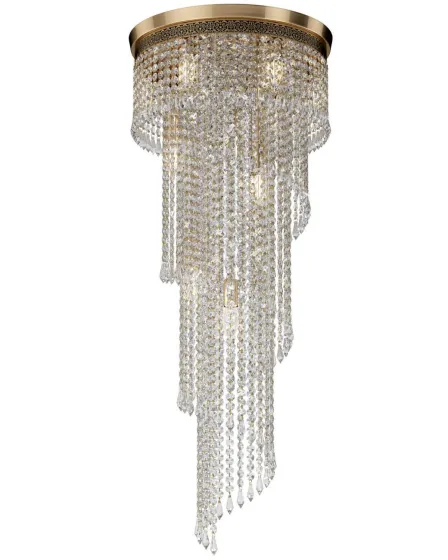 Candeeiro de Teto Cascade Dourado Envelhecido