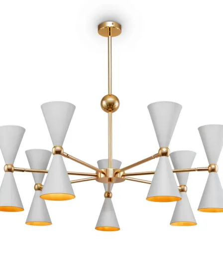 Candeeiro de Teto Vesper Branco com Dourado