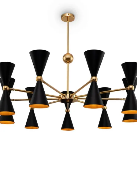 Candeeiro de Teto Vesper Preto e Dourado