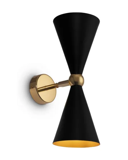 Aplique de Parede Vesper Preto e Dourado
