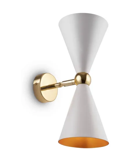 Aplique de Parede Vesper Branco com Dourado