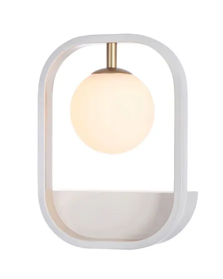 Aplique de Parede Avola Branco com Dourado