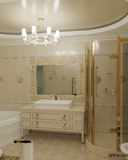 Candeeiro de Teto Palazzo Branco com Dourado