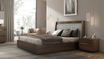 Um lugar para descansar e recarregar energias a cama de casal Luanda, com design moderno e elegante, é o cenário perfeito para um sono reparador.