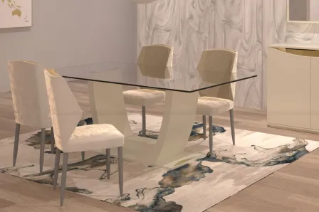 Mesa de Jantar de Vidro Delta