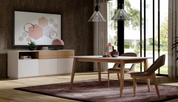 A sala de jantar Enkel combina o design moderno com a beleza contemporânea, para criar um espaço acolhedor e sofisticado para qualquer refeição.