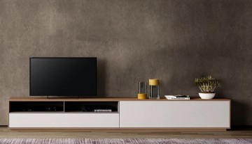 O móvel TV Enkel 01 é a escolha perfeita para manter o seu espaço de entretenimento organizado e moderno.