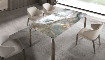 Mesa Jantar Mármore Porcelânico Riva