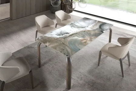 Mesa Jantar Mármore Porcelânico Riva
