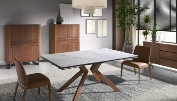 Mesa Retangular Mármore Porcelânico Four