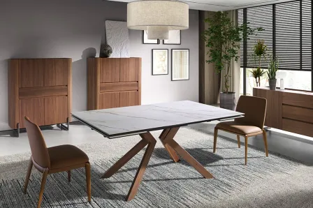 Mesa Retangular Mármore Porcelânico Four