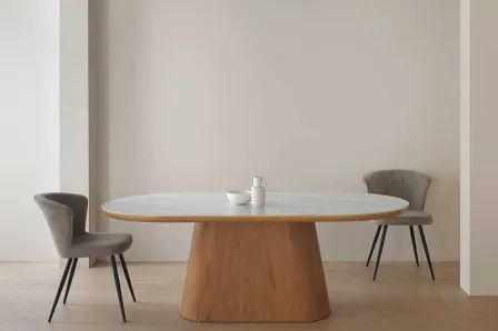 Mesa de Jantar Carvalho Tampo Calacatta 