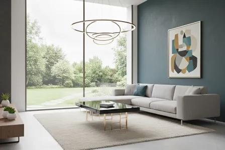 Mesa Vita Rose Gold com tampo preto retangular e pés metálicos rose gold